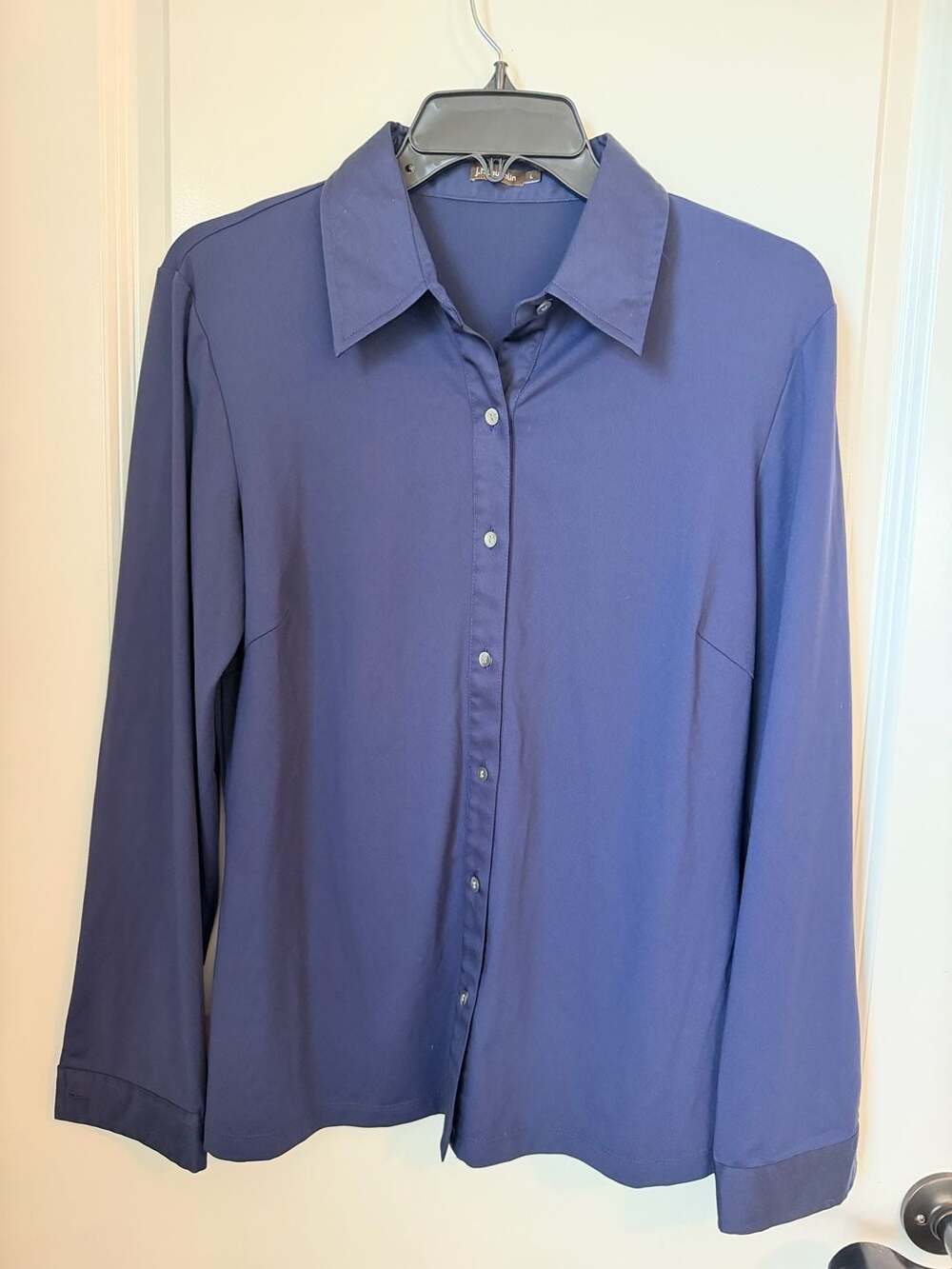 J.McLaughlin Long Sleeve Button Down Shirt Navy Blue Size L